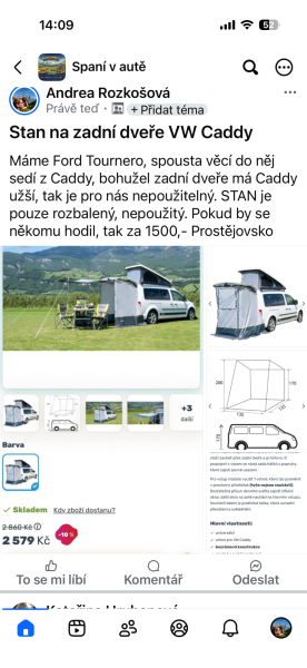 Předstan Brunner na zadní dveře WV Caddy