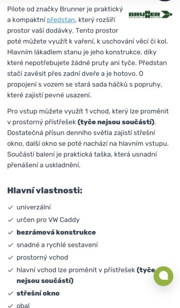 Předstan Brunner na zadní dveře WV Caddy