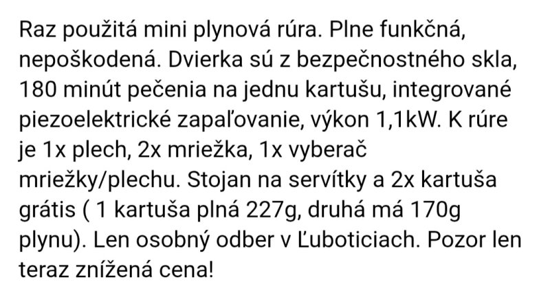 Mini plynová rúra CAMP4