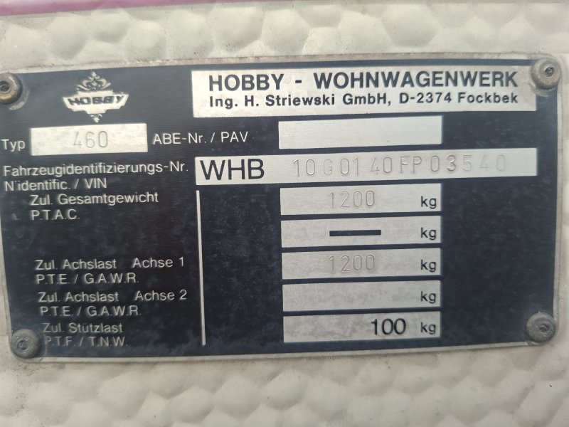 Prodám karavan Hobby De Luxe 460