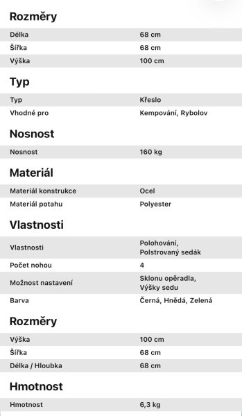Acra Outdoor Comfort  Rozkládací křesla 