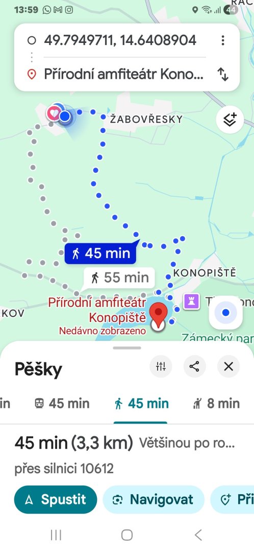 Pěší trasa do Konopiště