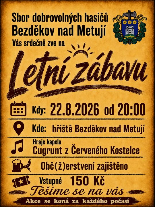 SUMMER FUN in Bezděkov nad Moravicí on August 22, 2026, starting at 8:00 p.m.