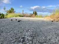 The entrance to the plaza got a new paved surface